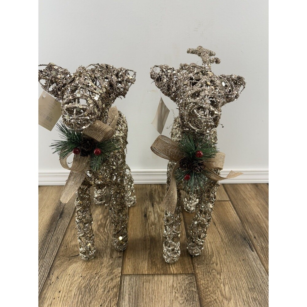New 1 Christmas Reindeer Figurines 19” Standing Holiday Decorations - Picture 8 of 11